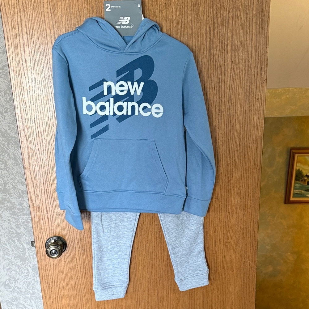New Balance Blue Hoodie and Gray Joggers